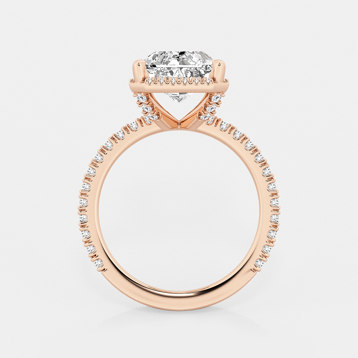 Additional Image 1 for  5 5/8 ctw Radiant Lab Grown Diamond Halo Engagement Ring