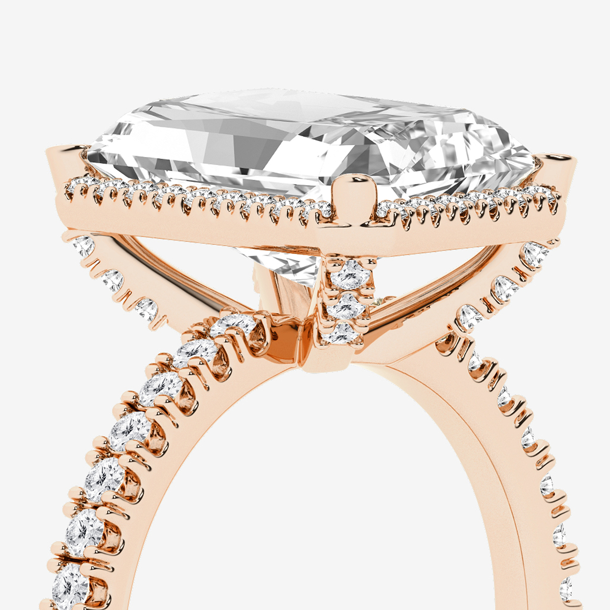 Additional Image 2 for  5 5/8 ctw Radiant Lab Grown Diamond Halo Engagement Ring