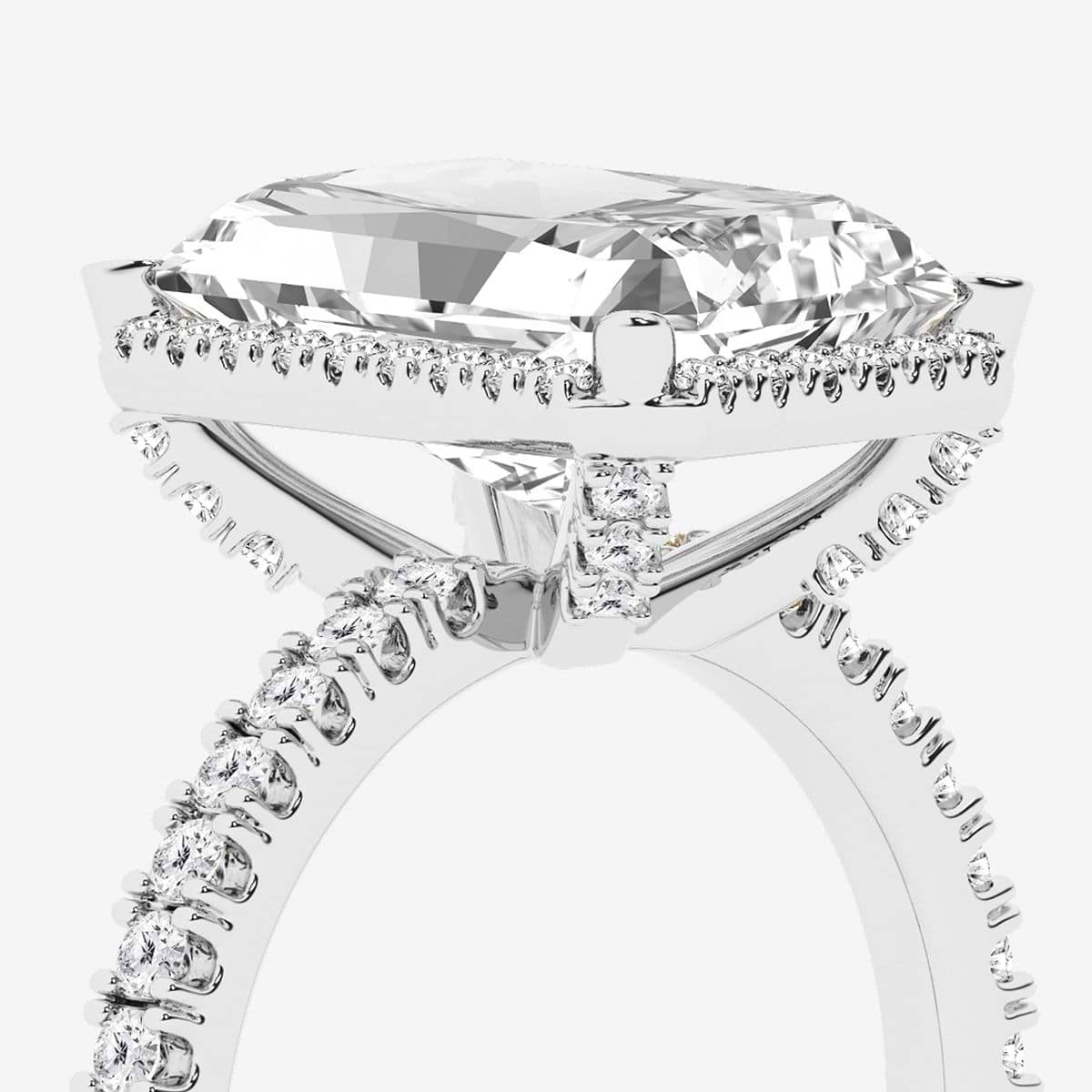 Additional Image 2 for  5 5/8 ctw Radiant Lab Grown Diamond Halo Engagement Ring