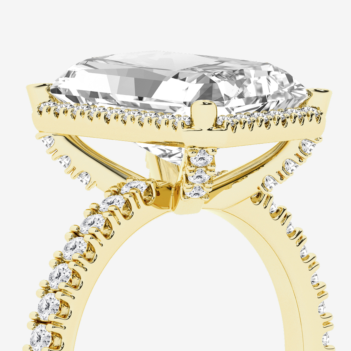 Additional Image 2 for  5 5/8 ctw Radiant Lab Grown Diamond Halo Engagement Ring
