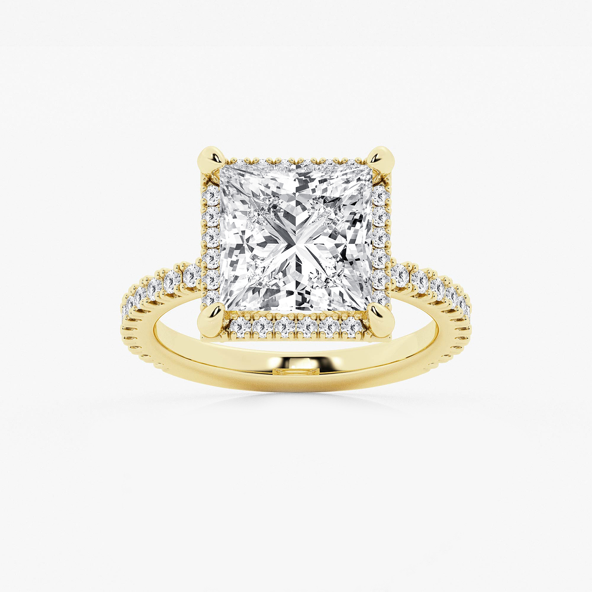5 5/8 ctw Princess Lab Grown Diamond Halo Engagement Ring