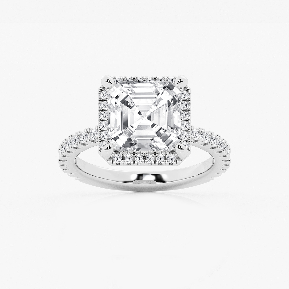 5 5/8 ctw Asscher Lab Grown Diamond Halo Engagement Ring