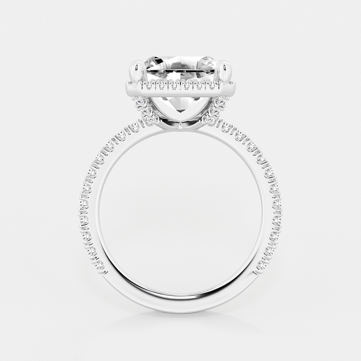 Additional Image 1 for  5 5/8 ctw Asscher Lab Grown Diamond Halo Engagement Ring