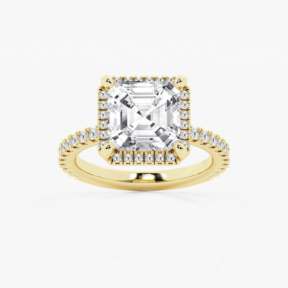 5 5/8 ctw Asscher Lab Grown Diamond Halo Engagement Ring