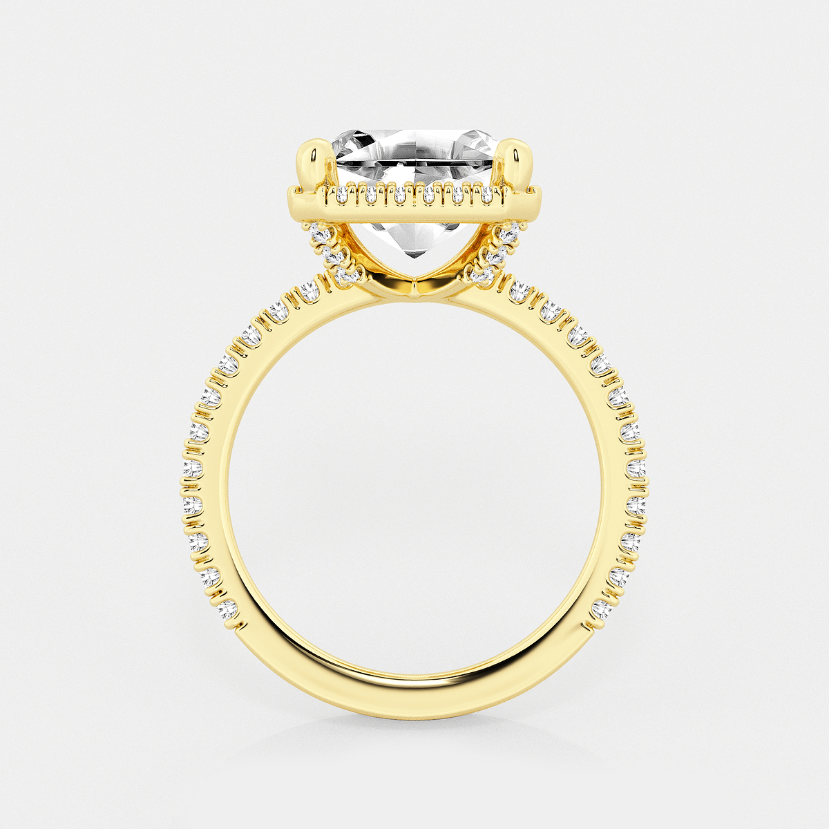 Additional Image 1 for  5 5/8 ctw Asscher Lab Grown Diamond Halo Engagement Ring