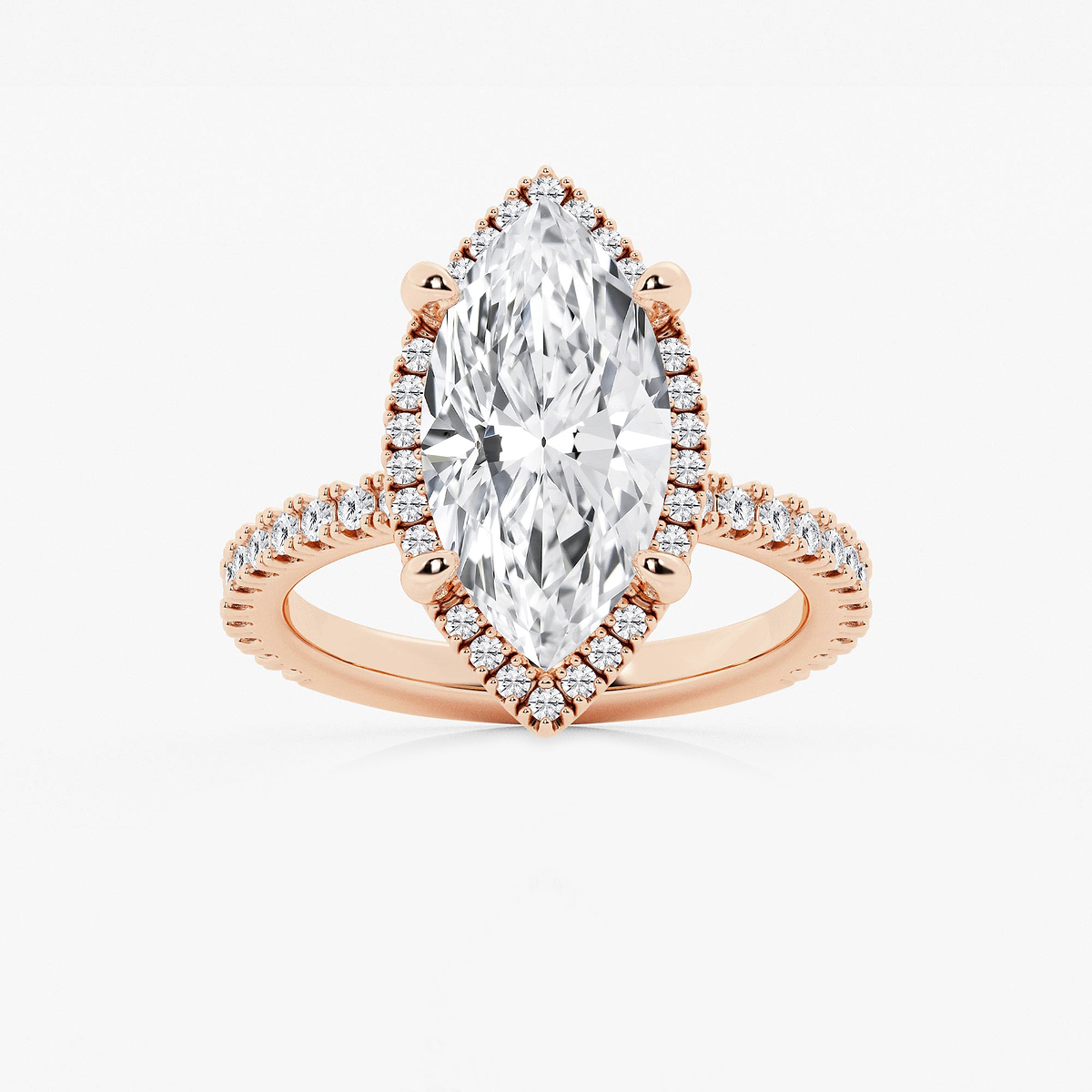5 5/8 ctw Marquise Lab Grown Diamond Halo Engagement Ring