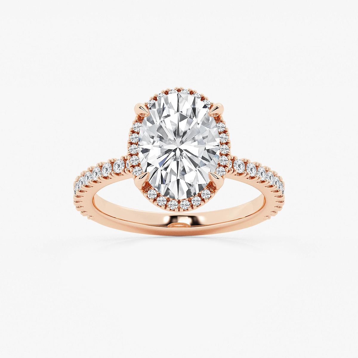3 1/2 ctw Oval Lab Grown Diamond Halo Engagement Ring