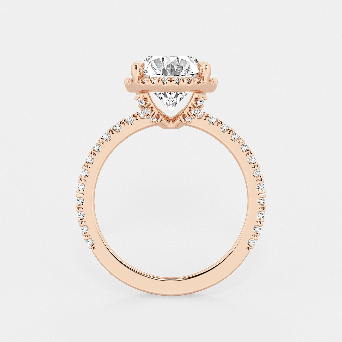 Additional Image 1 for  3 1/2 ctw Oval Lab Grown Diamond Halo Engagement Ring