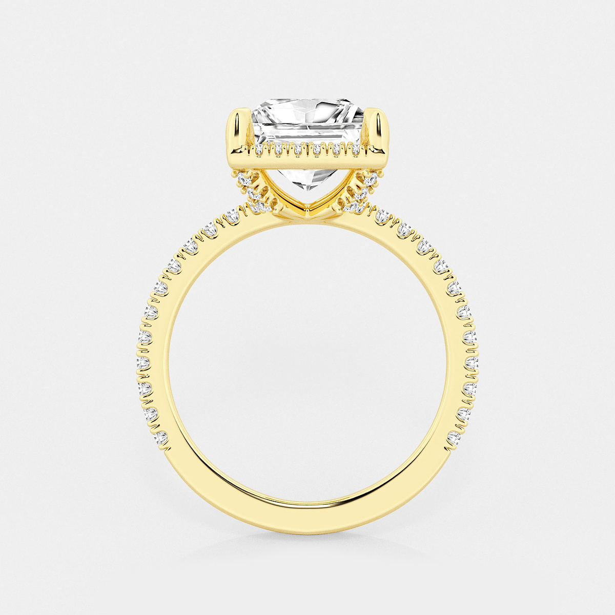 Additional Image 1 for  3 1/2 ctw Princess Lab Grown Diamond Halo Engagement Ring