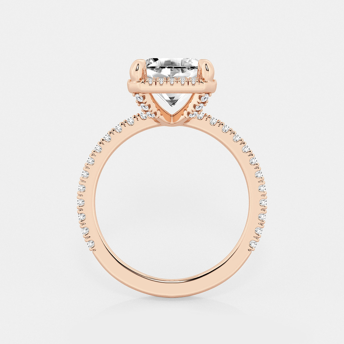 Additional Image 1 for  3 1/2 ctw Asscher Lab Grown Diamond Halo Engagement Ring