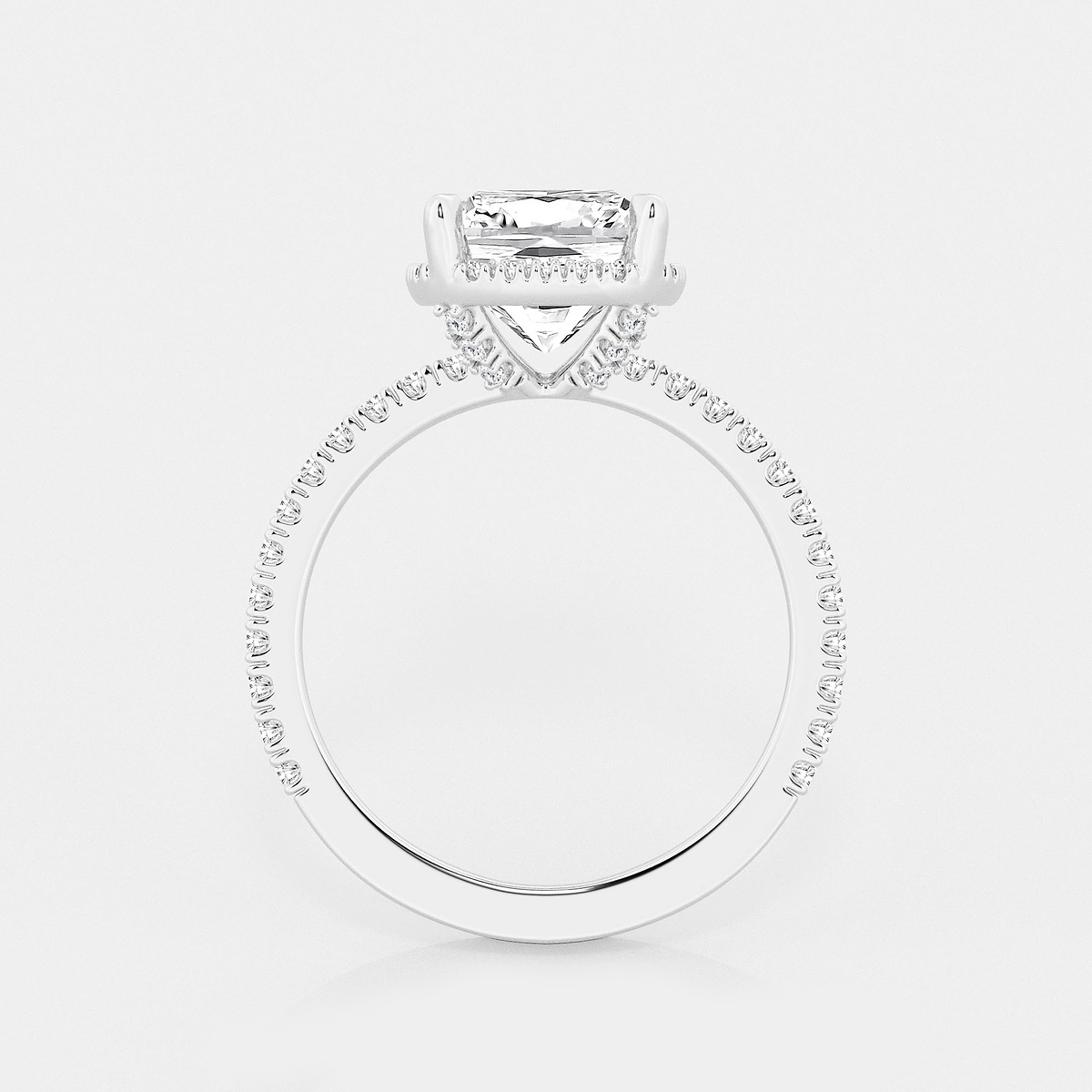Additional Image 1 for  3 1/2 ctw Cushion Lab Grown Diamond Halo Engagement Ring