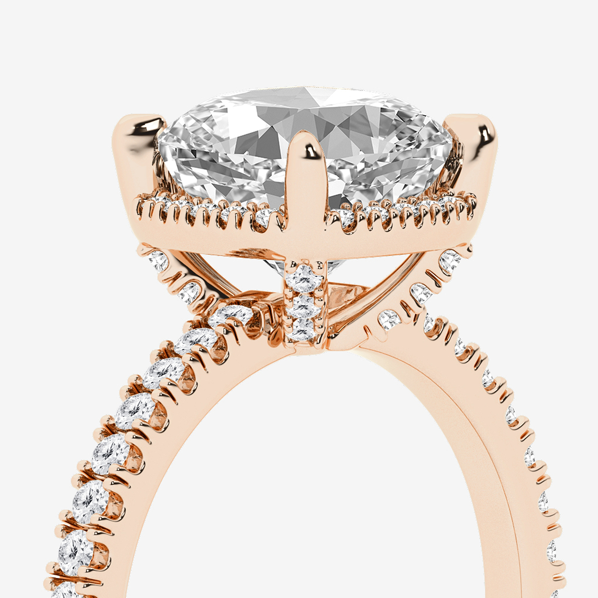 Additional Image 2 for  3 1/2 ctw Cushion Lab Grown Diamond Halo Engagement Ring