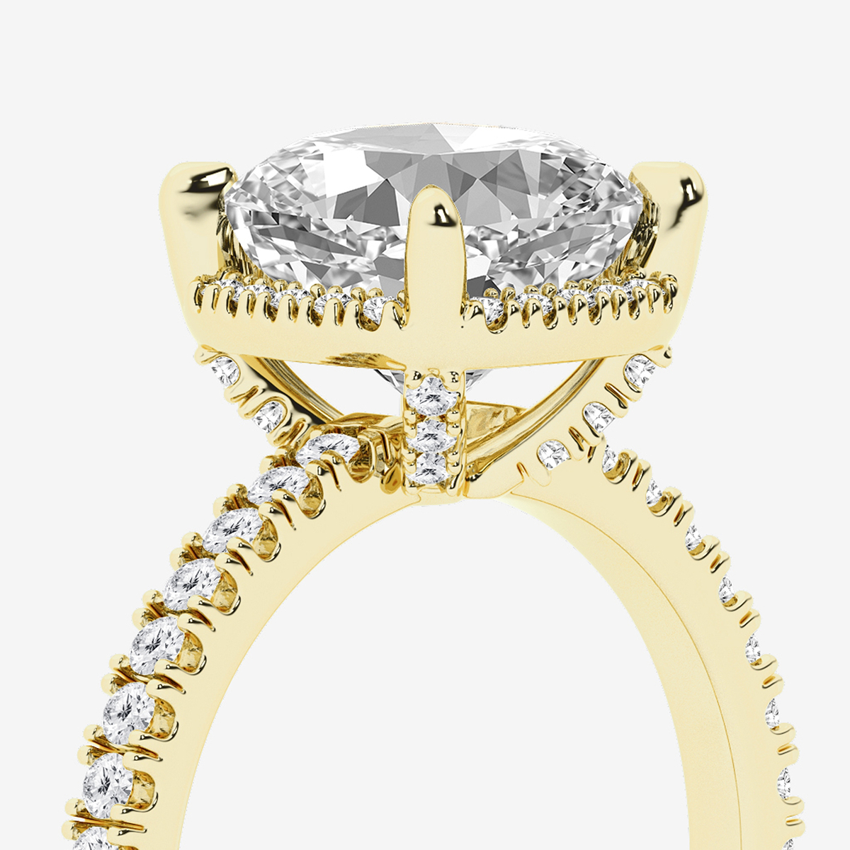 Additional Image 2 for  3 1/2 ctw Cushion Lab Grown Diamond Halo Engagement Ring