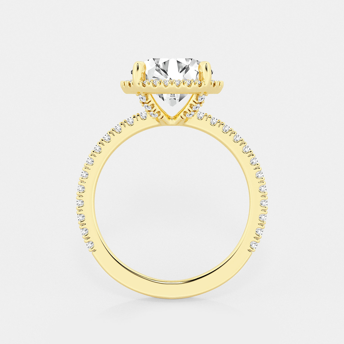 Additional Image 1 for  3 1/2 ctw Round Lab Grown Diamond Halo Engagement Ring
