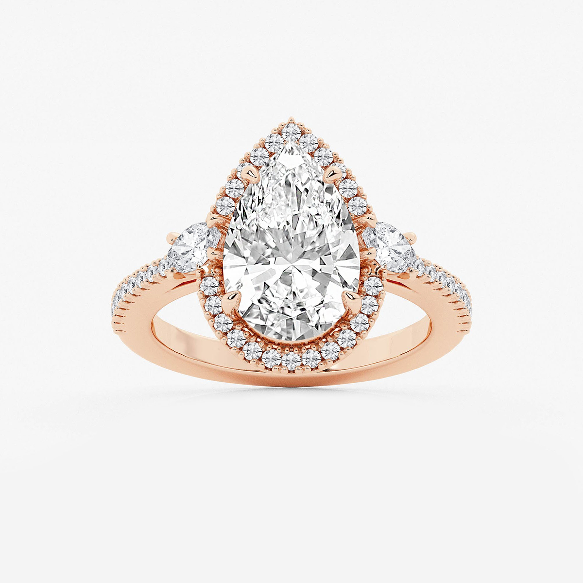 4 7/8 ctw Pear Lab Grown Diamond Halo Engagement Ring
