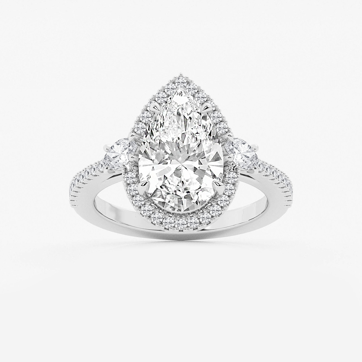 4 7/8 ctw Pear Lab Grown Diamond Halo Engagement Ring