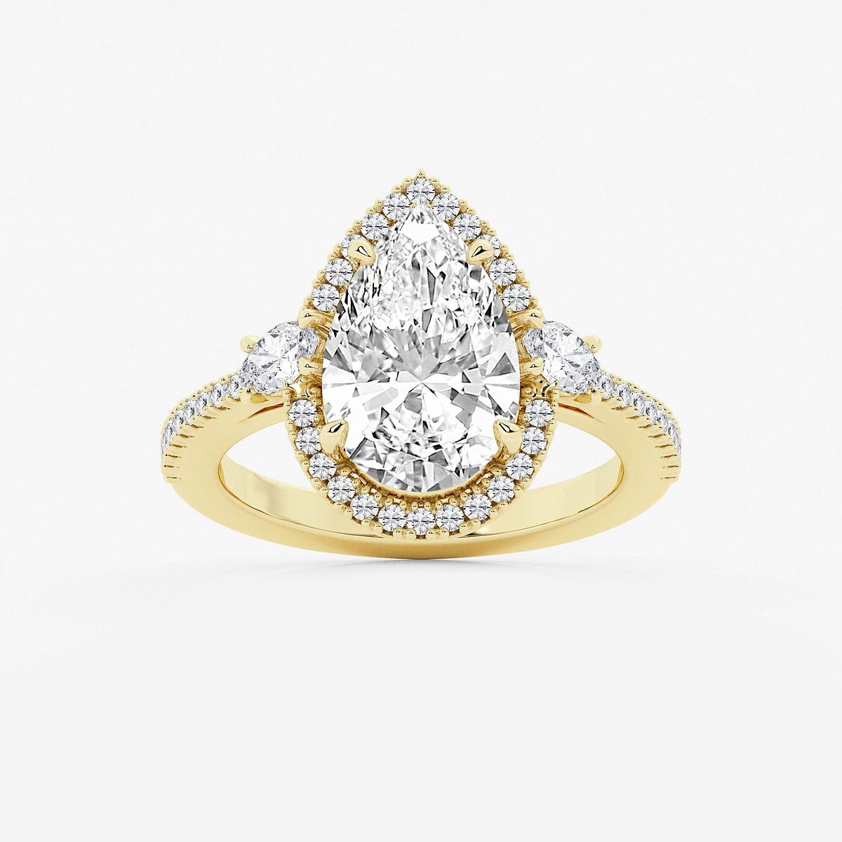 4 7/8 ctw Pear Lab Grown Diamond Halo Engagement Ring