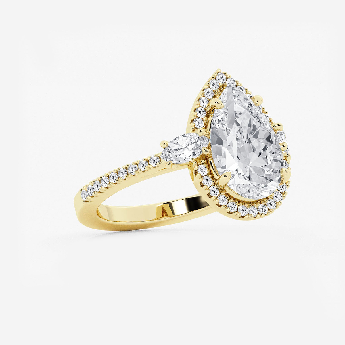 Additional Image 1 for  4 7/8 ctw Pear Lab Grown Diamond Halo Engagement Ring