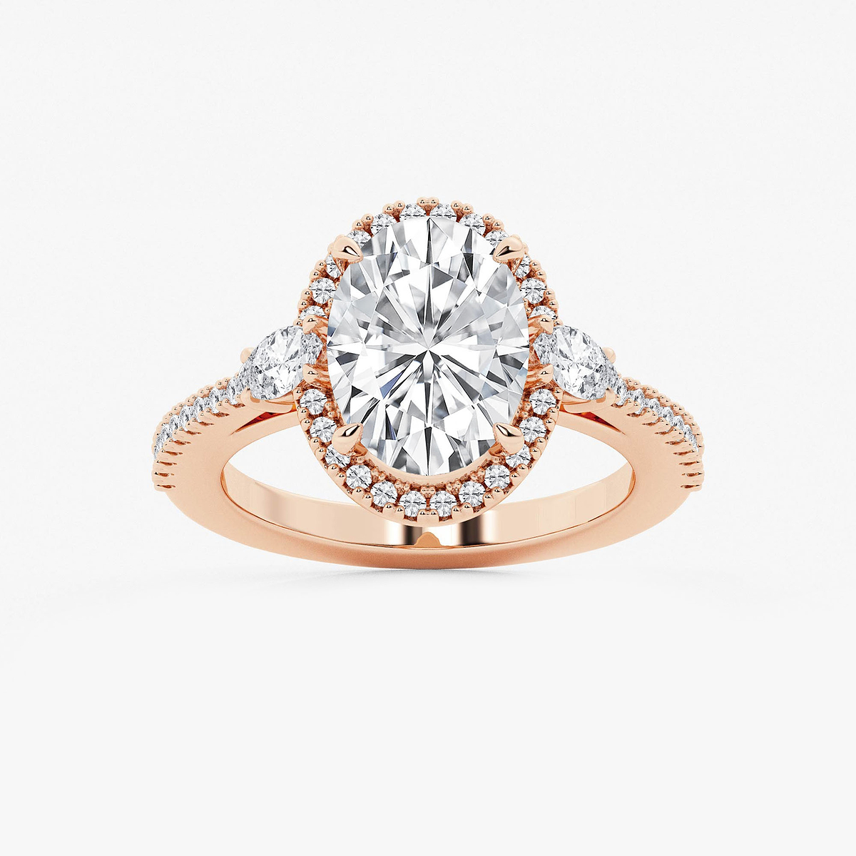 4 7/8 ctw Oval Lab Grown Diamond Halo Engagement Ring