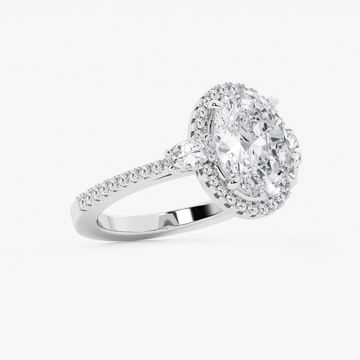 Additional Image 1 for  4 7/8 ctw Oval Lab Grown Diamond Halo Engagement Ring