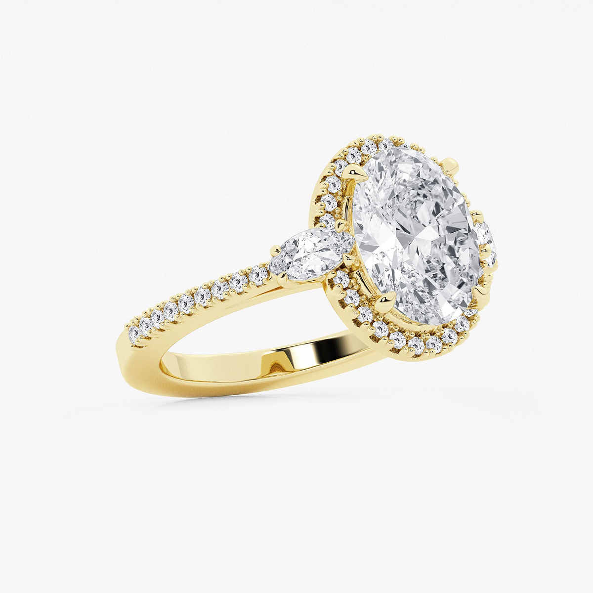Additional Image 1 for  3 3/4 ctw Oval Lab Grown Diamond Halo Engagement Ring