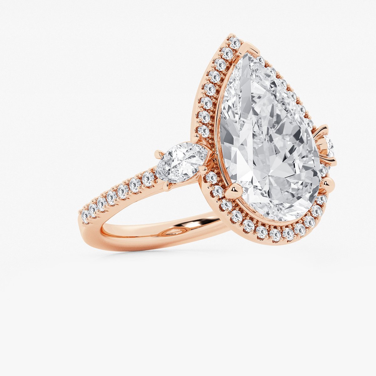 Additional Image 1 for  8 ctw Pear Lab Grown Diamond Halo Engagement Ring