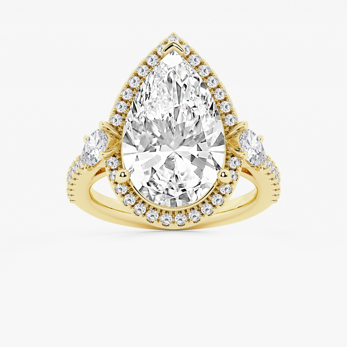 8 ctw Pear Lab Grown Diamond Halo Engagement Ring