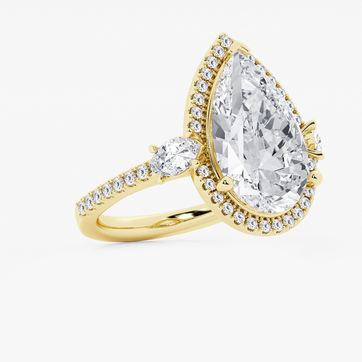 Additional Image 1 for  8 ctw Pear Lab Grown Diamond Halo Engagement Ring