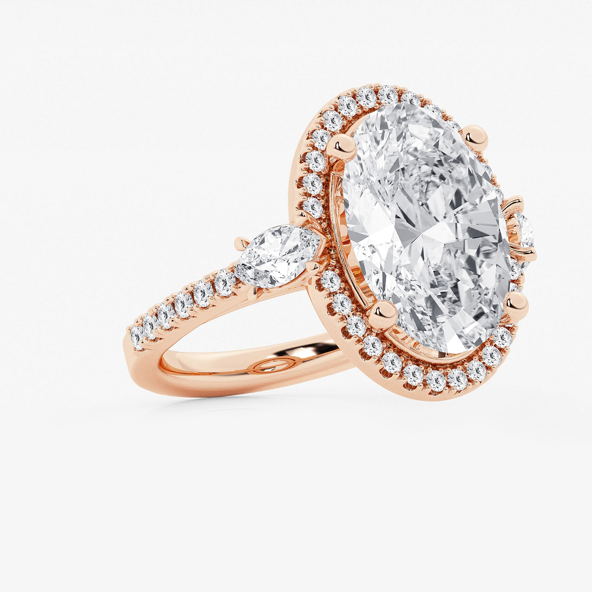 Additional Image 1 for  9 ctw Oval Lab Grown Diamond Halo Engagement Ring