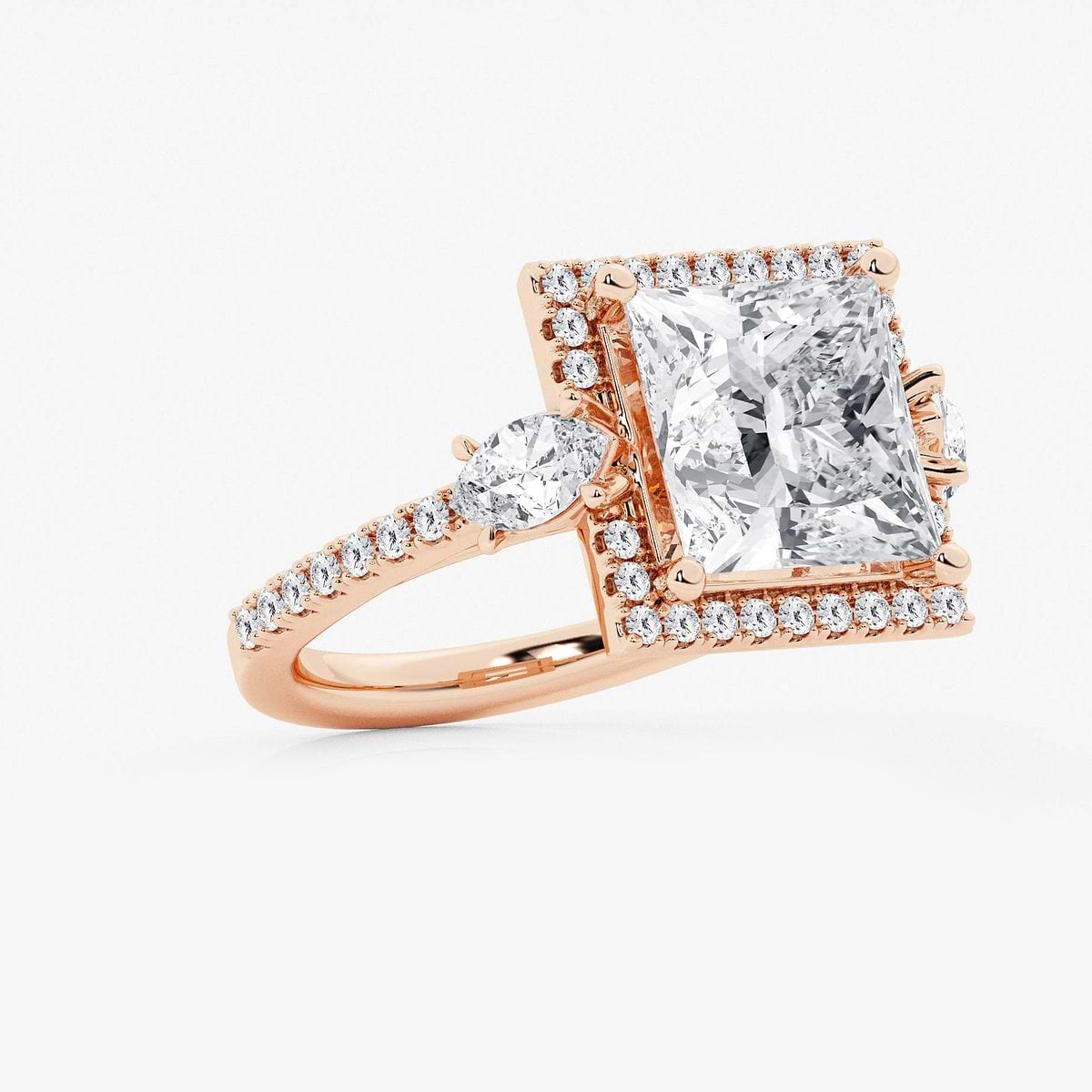Additional Image 1 for  7 ctw Princess Lab Grown Diamond Halo Engagement Ring