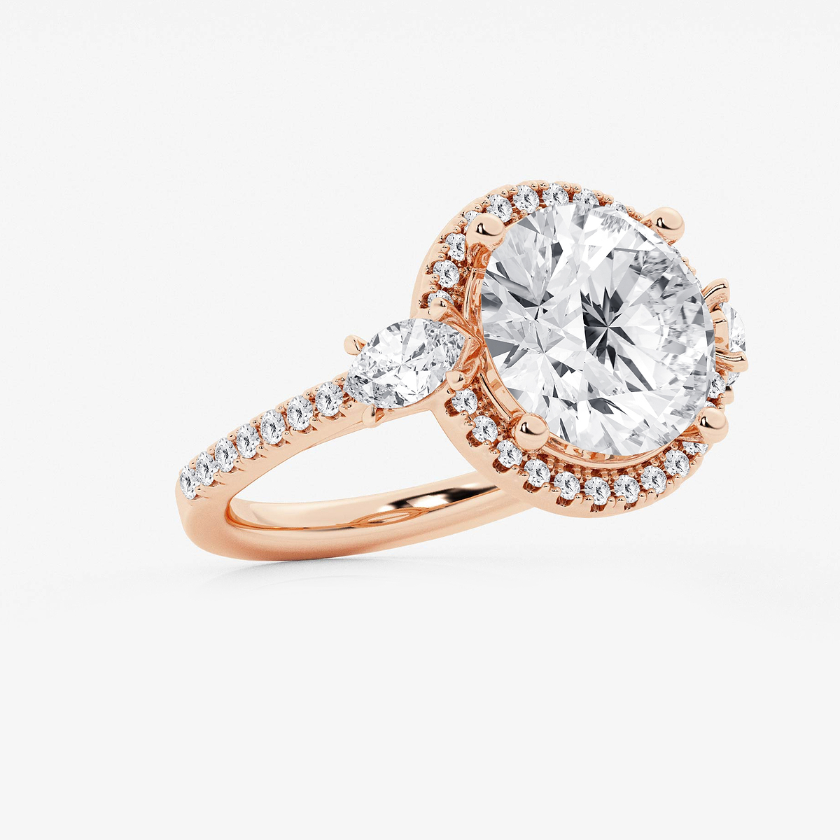 Additional Image 1 for  7 ctw Round Lab Grown Diamond Halo Engagement Ring