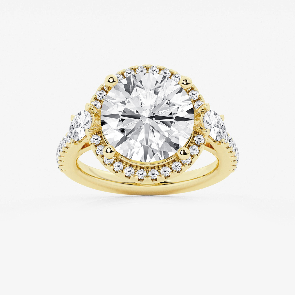 7 ctw Round Lab Grown Diamond Halo Engagement Ring