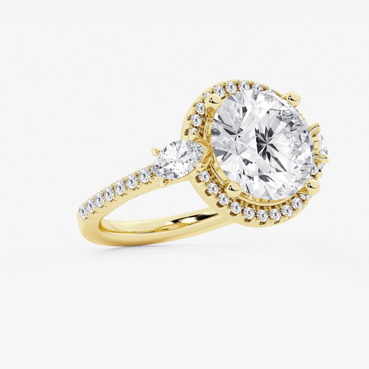 Additional Image 1 for  7 ctw Round Lab Grown Diamond Halo Engagement Ring