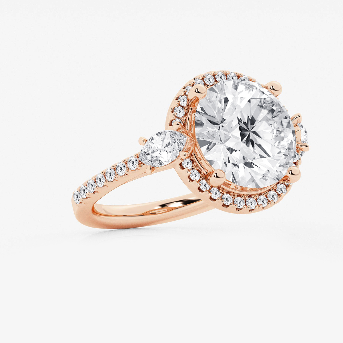 Additional Image 1 for  8 ctw Round Lab Grown Diamond Halo Engagement Ring