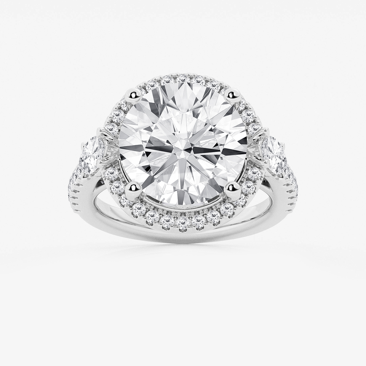 9 ctw Round Lab Grown Diamond Halo Engagement Ring