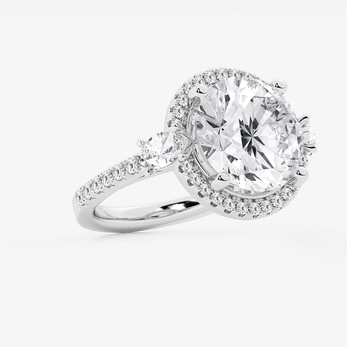 Additional Image 1 for  9 ctw Round Lab Grown Diamond Halo Engagement Ring