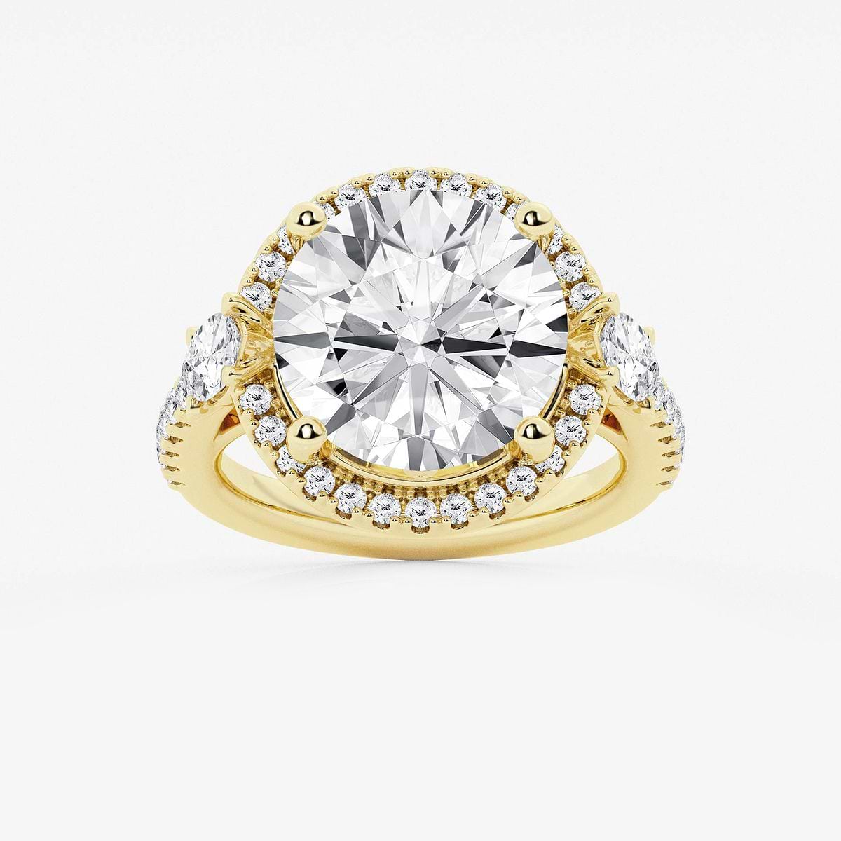 9 ctw Round Lab Grown Diamond Halo Engagement Ring