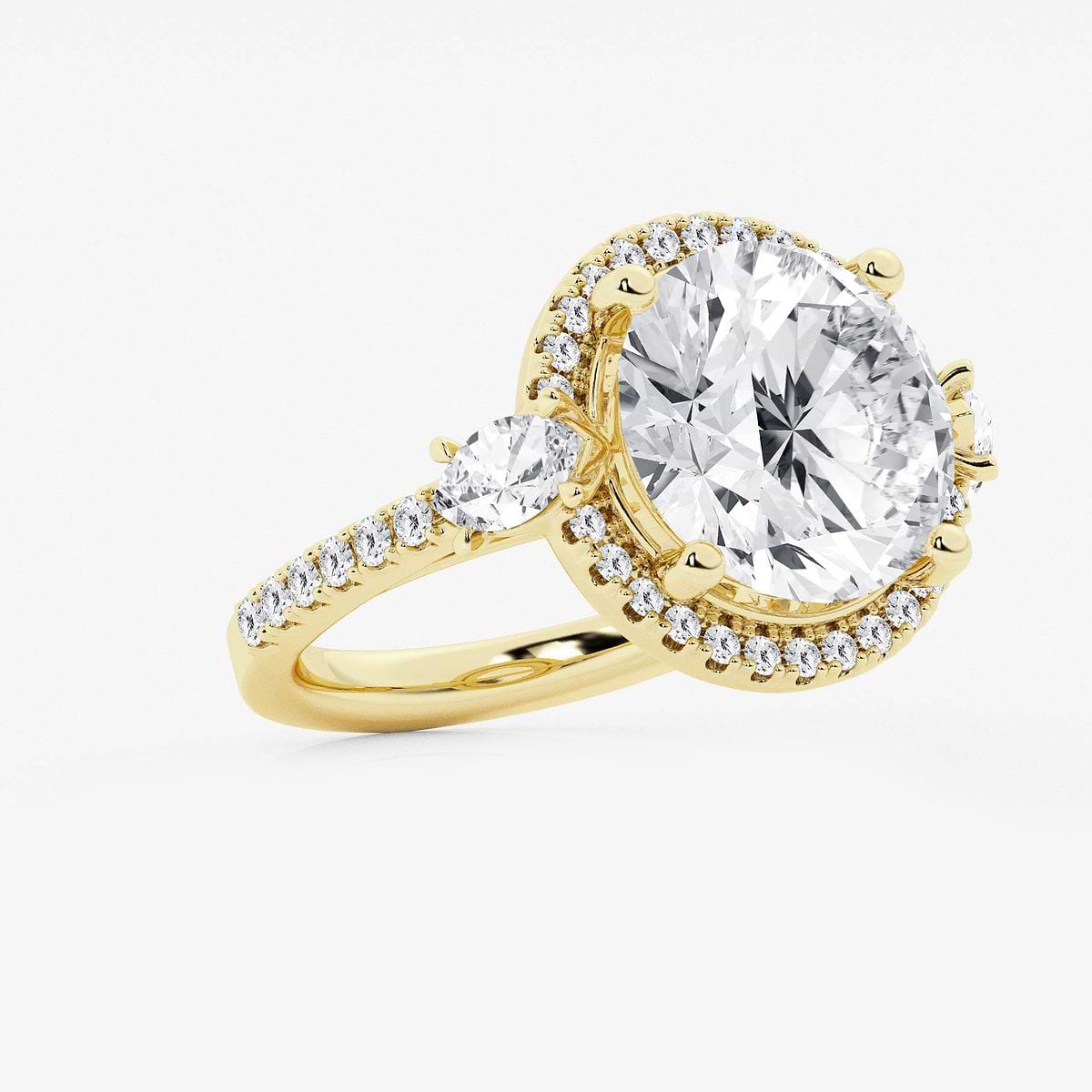 Additional Image 1 for  9 ctw Round Lab Grown Diamond Halo Engagement Ring