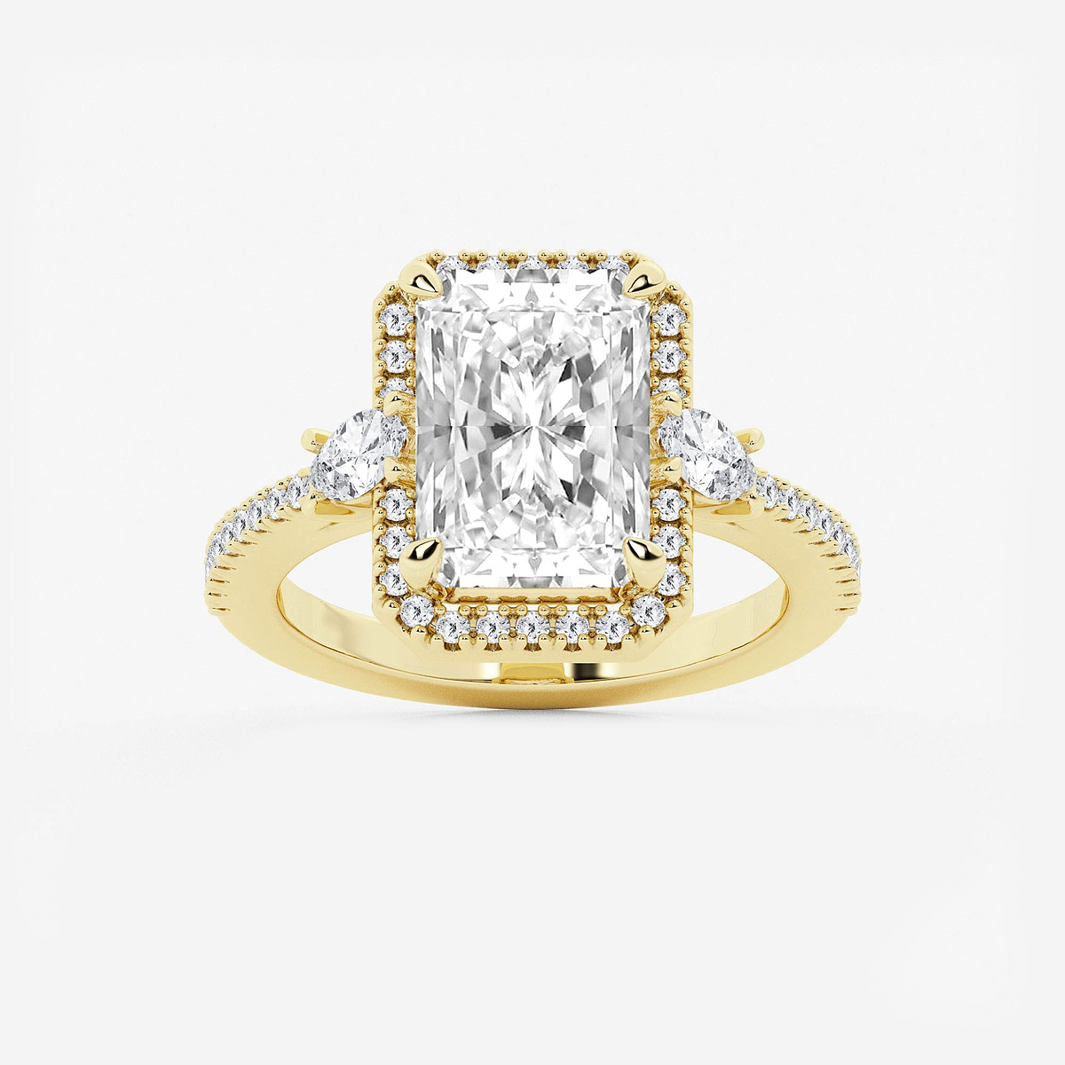 3 3/4 ctw Radiant Lab Grown Diamond Halo Engagement Ring