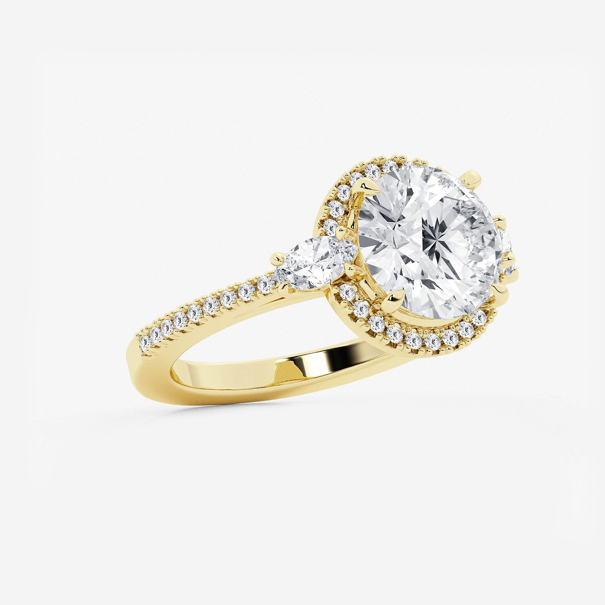 Additional Image 1 for  3 3/4 ctw Round Lab Grown Diamond Halo Engagement Ring