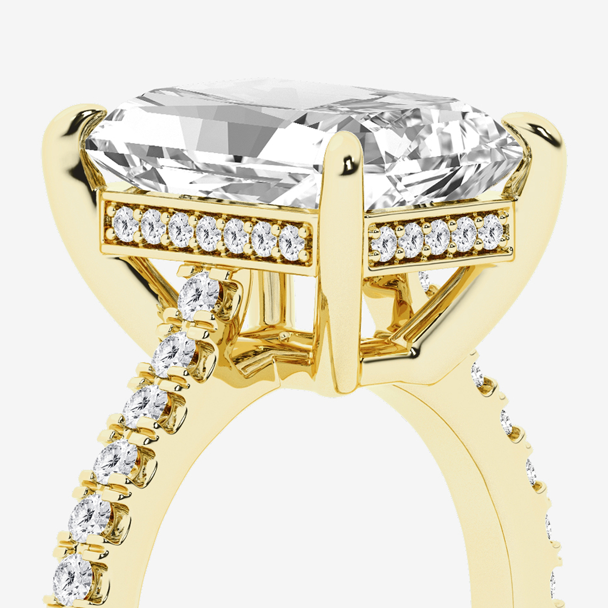 Additional Image 2 for  4 1/3 ctw Radiant Lab Grown Diamond Hidden Halo Engagement Ring