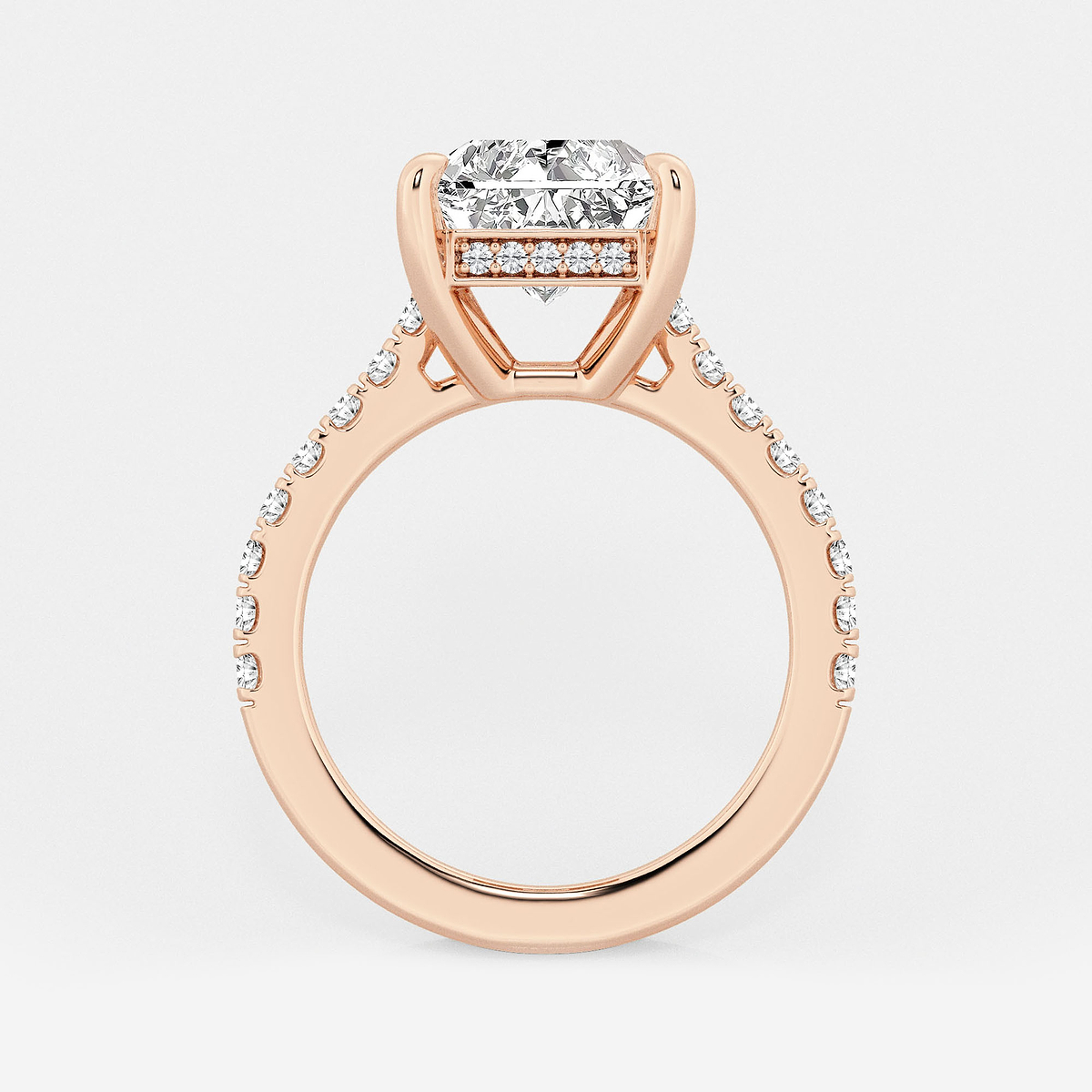 Additional Image 1 for  4 1/3 ctw Radiant Lab Grown Diamond Hidden Halo Engagement Ring