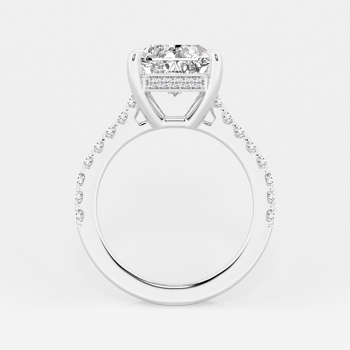 Additional Image 1 for  4 1/3 ctw Radiant Lab Grown Diamond Hidden Halo Engagement Ring