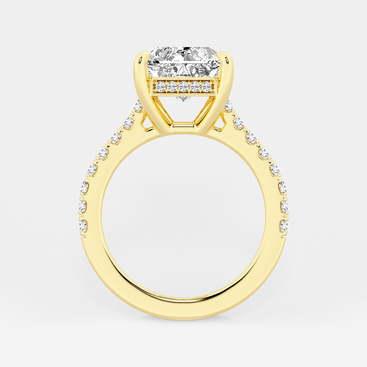 Additional Image 1 for  4 1/3 ctw Radiant Lab Grown Diamond Hidden Halo Engagement Ring