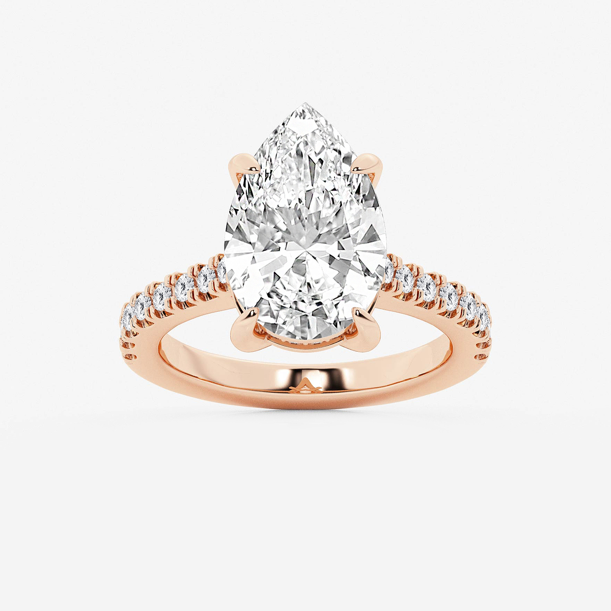 4 1/3 ctw Pear Lab Grown Diamond Hidden Halo Engagement Ring