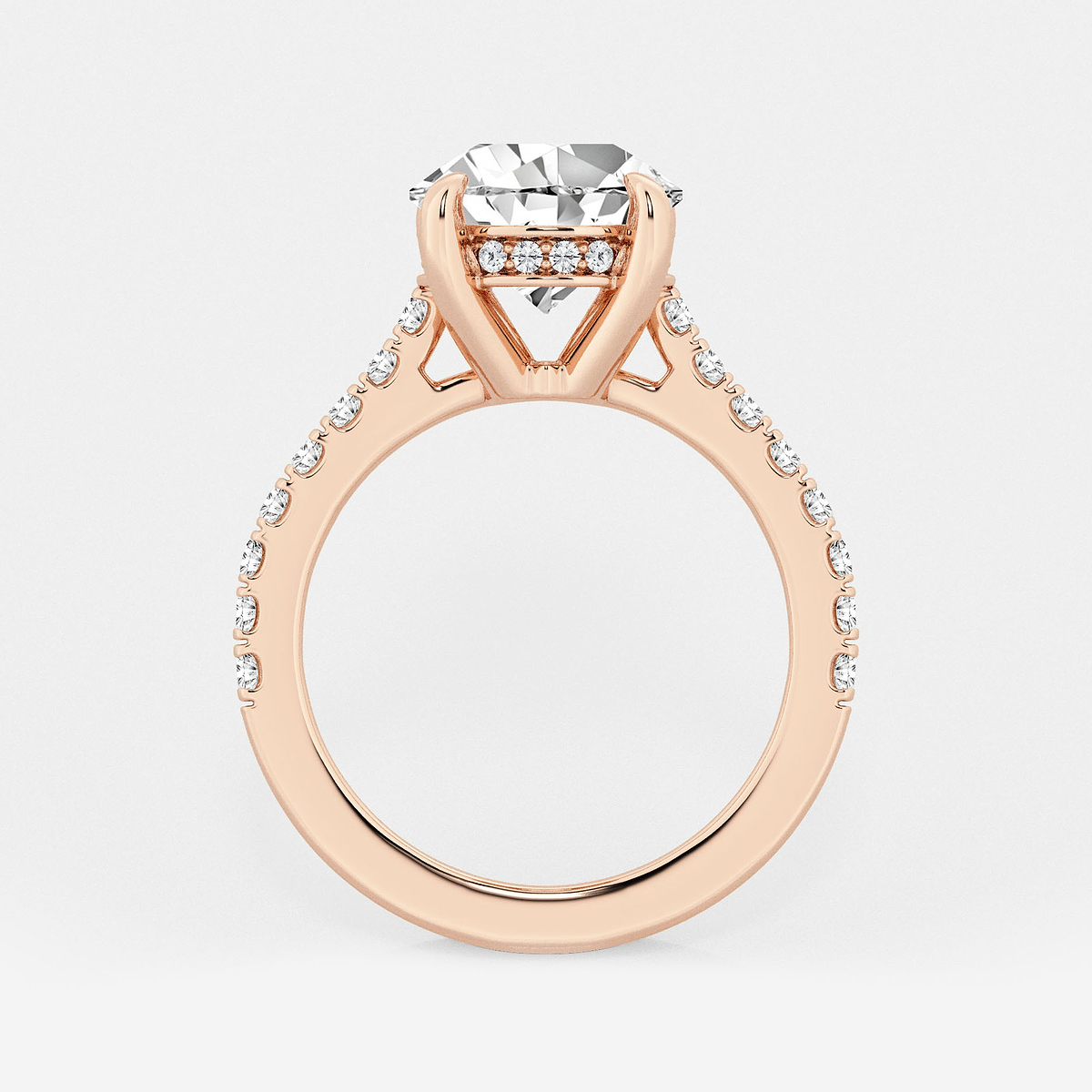 Additional Image 1 for  4 1/3 ctw Pear Lab Grown Diamond Hidden Halo Engagement Ring
