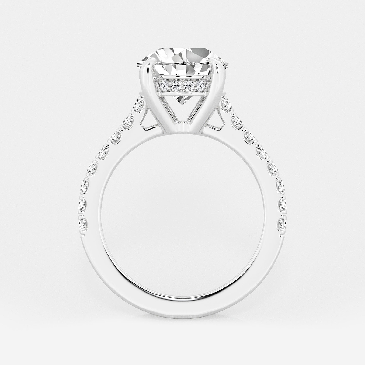 Additional Image 1 for  4 1/3 ctw Pear Lab Grown Diamond Hidden Halo Engagement Ring