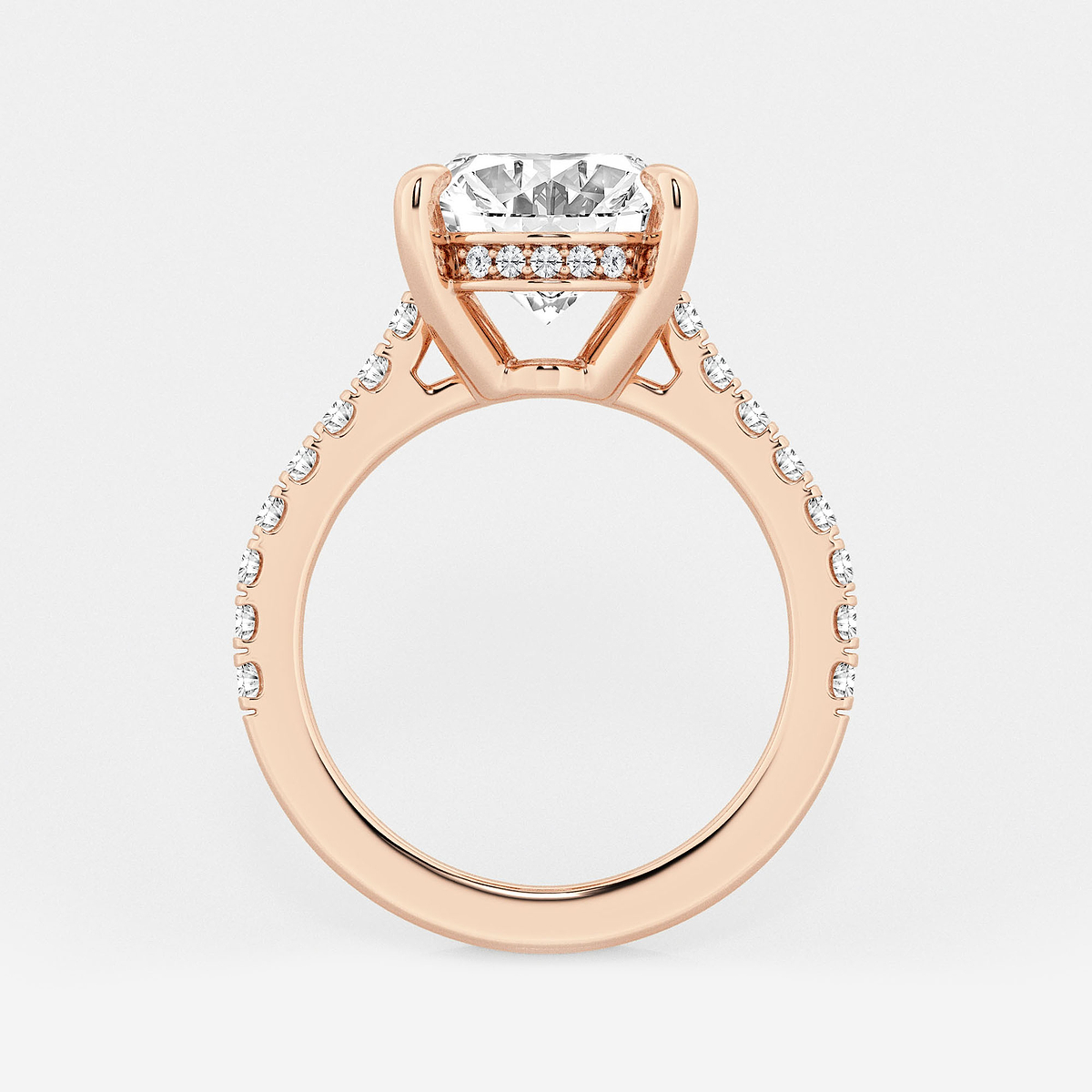 Additional Image 1 for  4 1/3 ctw Oval Lab Grown Diamond Hidden Halo Engagement Ring
