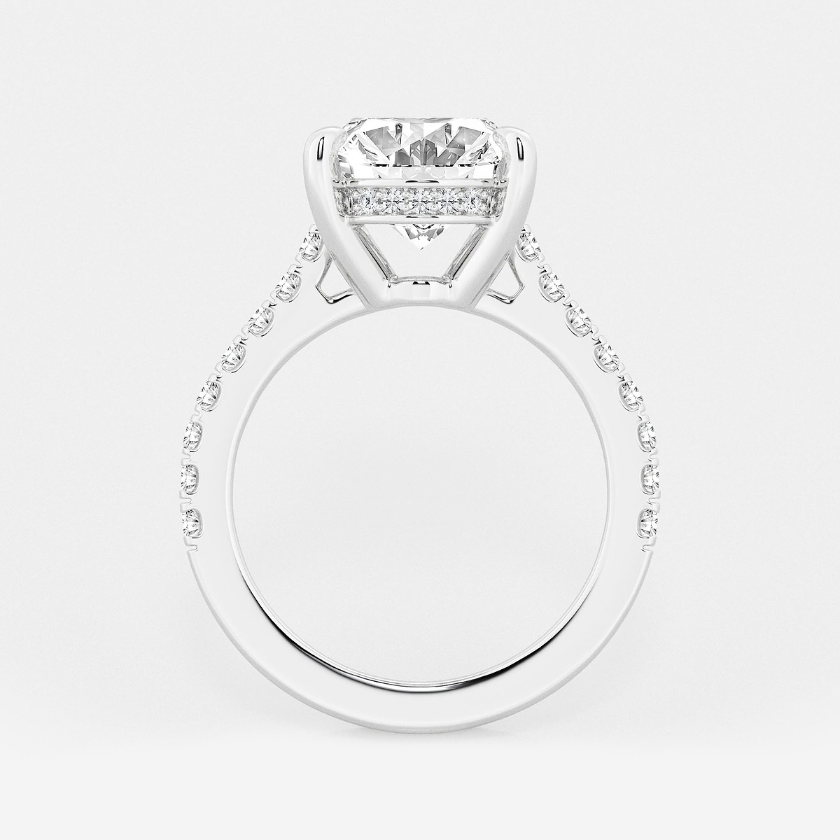 Additional Image 1 for  4 1/3 ctw Oval Lab Grown Diamond Hidden Halo Engagement Ring