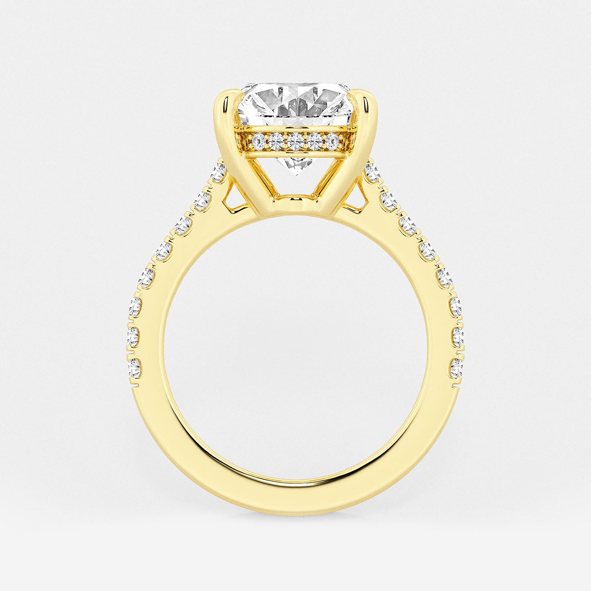 Additional Image 1 for  4 1/3 ctw Oval Lab Grown Diamond Hidden Halo Engagement Ring
